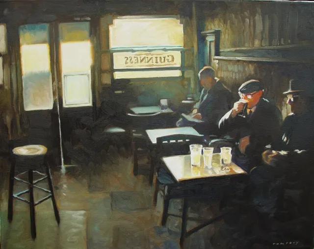 VINTAGE STYLE - Guinness  at The Irish Pub Bar Painting - 8" x 10" PRINT
