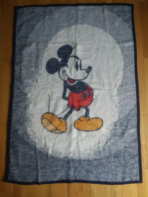 Mickey Mouse Reversible Biederlack Crib Blanket Throw 56"x40" !