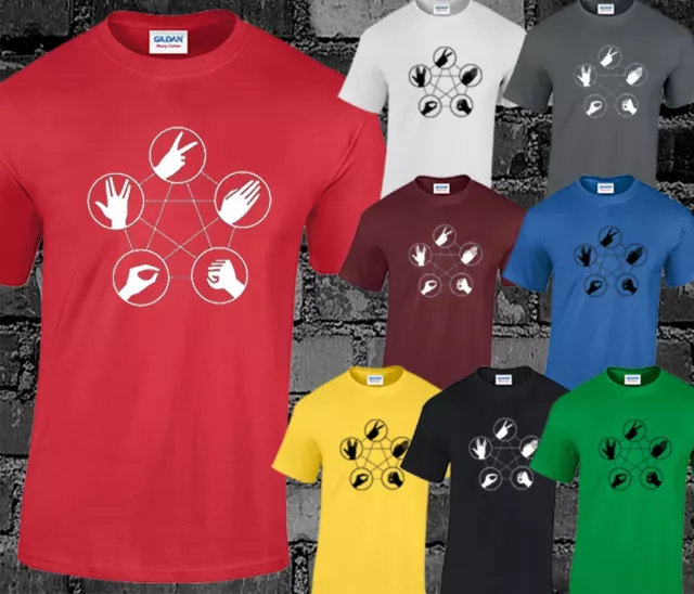 Rock Paper Scissors Lizard T Shirt Mens Big Bang Theory Sheldon Cooper