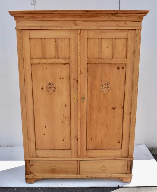 Antique Pine Two Door Knock-Down Armoire