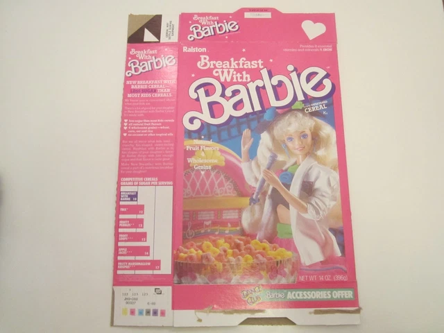 EMPTY RALSTON CEREAL Box 1989 BREAKFAST WITH BARBIE Dance Club