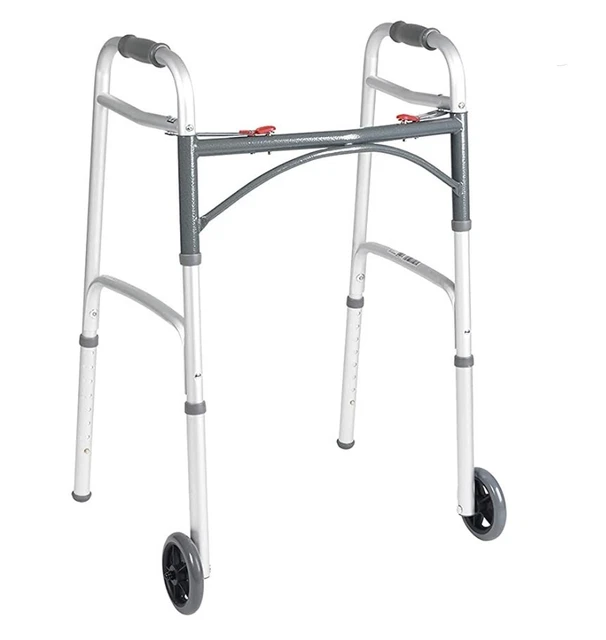 NEW IN BOX - Drive Medical 10210-1 Deluxe 2-Button Folding Walker with Wheels