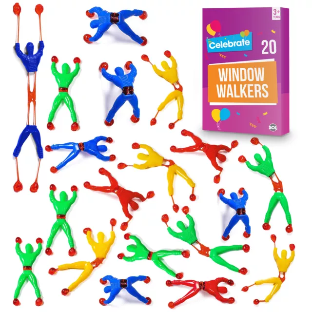 20 Window Crawler Sticky Wall Walker Man Kids Birthday Party Bag Fillers Favours