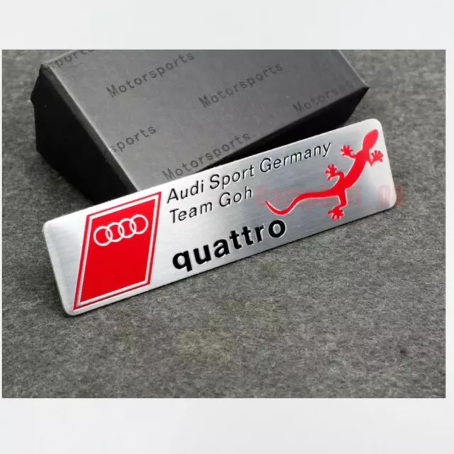 1x Für Audi Quattro Gecko Emblem Aufkleber Silber Auto Abzeichen Sticker NEW