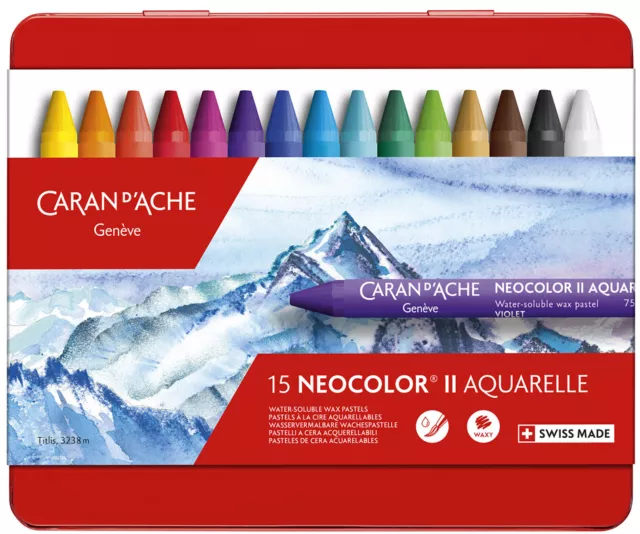 CARAN D'ACHE Aquarell-Wachsmalstift NEOCOLOR II 15er Etui