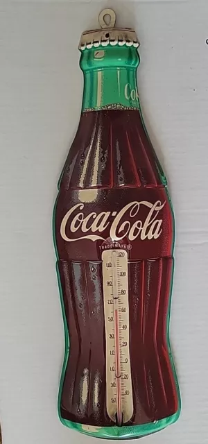 Near Mint - 1950s COCA COLA BOTTLE THERMOMETER  -  ROBERTSON 16"