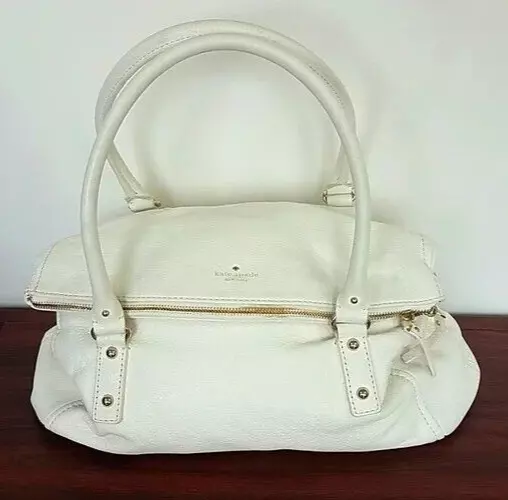 Leather Kate Spade Ivory White Purse Bag Large Satchel