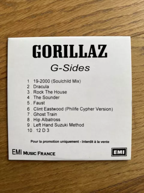 gorillaz G-sides french promo only cd rare 10 t  card sleeve blur damon albarn