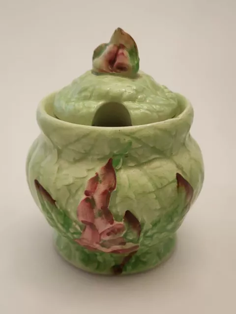 Carlton Ware Preserve / Jam Pot "Foxglove" Design Hand Painted