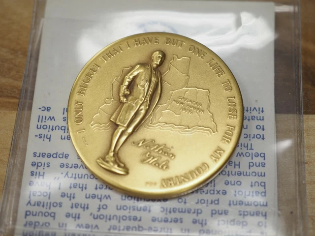 New Haven American Revolution Bicentennial Medallion 24k AU on .999 AG #119