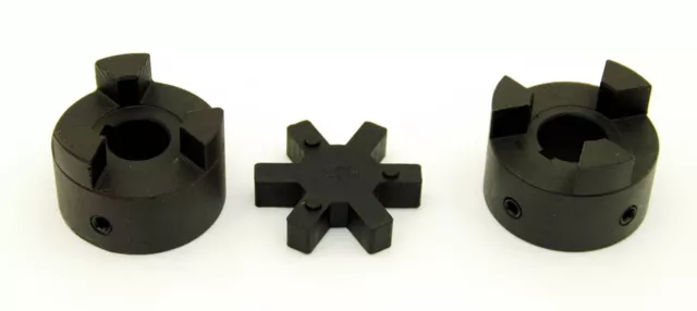 3/4" to 1-1/4" L095 Flexible 3-Piece L-Jaw Coupling Coupler Set & Rubber Spider