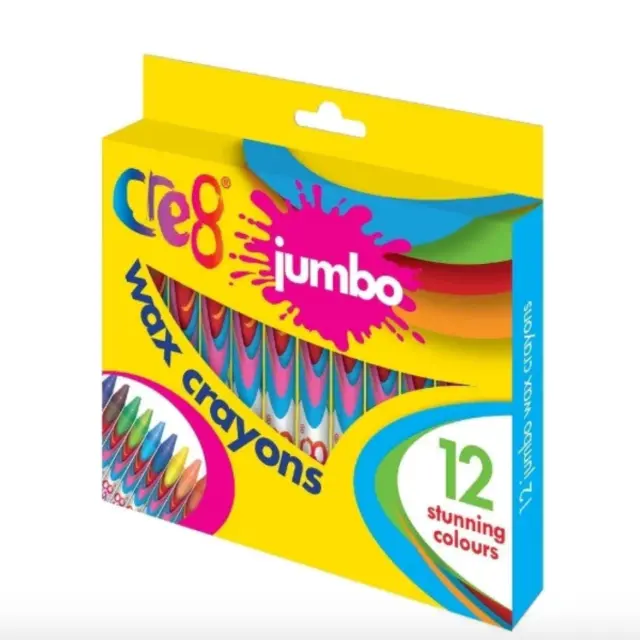 12pk Jumbo Wax Crayons Set | Kids Children Party Colouring Art Bright Colours