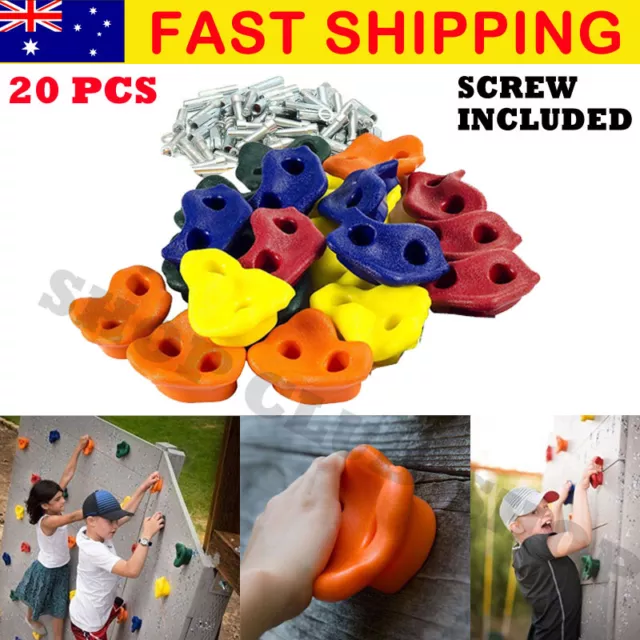 20x Textured Climbing Rock Wall Stones Holds Hand Feet Kids Assorted Set