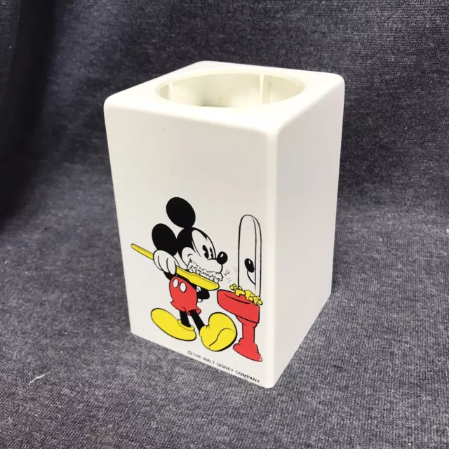 Vintage Walt Disney Mickey Mouse Brushing Teeth Dixie Cup Holder Dispenser