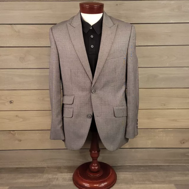 English Laundry Blazer Mens 38S Gray Polyester Peal Lapel Sport Coat 2 Button