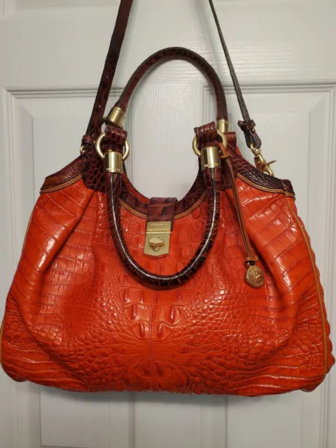 Brahmin, Bags, Brahmin Large Duxbury Pecan Croc Embossed Leather With  Strapexcellent Condition