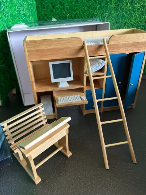 Collectors Bunk Bed / Desk Furniture - Streets Ahead Dollshouse - 1:12 Scale