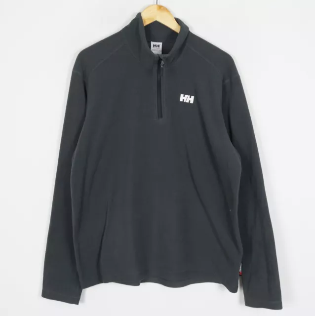 Helly Hansen Polartec Homme Pull Polaire Taille L 1/4 Fermeture Éclair Gris