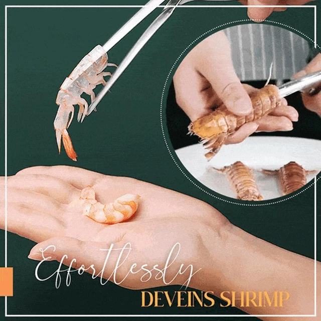 STEEL PRAWN PEELER Shrimp Deveiner Peel Device Creative Tool T4A2 £6.70