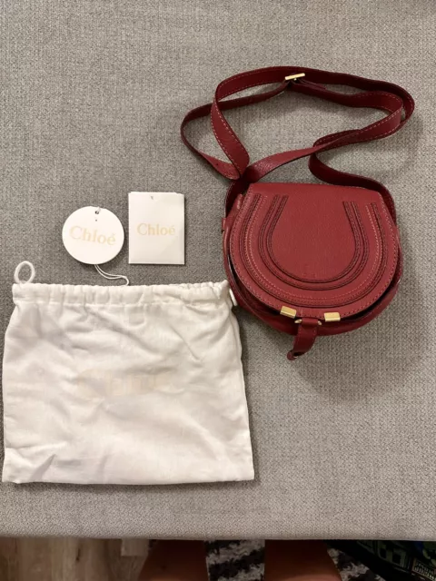 Chloe - Marcie - Small Saddle Crossbody Bag Purse - Reddish Pink - MSRP $1,350