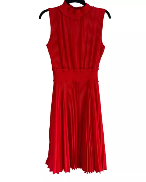 Nanette Lepore  Dress Size 8 Pleated Midi Red Women Dress