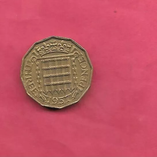 Gb Uk Britain Uk English Km900 1957 Xf Extra Fine Nice 3 Pence Old Vintage Coin