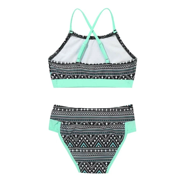 Maillot De Bain Bikini 2 Pièces Fille Vert à Pois - Taille 4 Ou 8 Ans, Neuf Avec étiquette