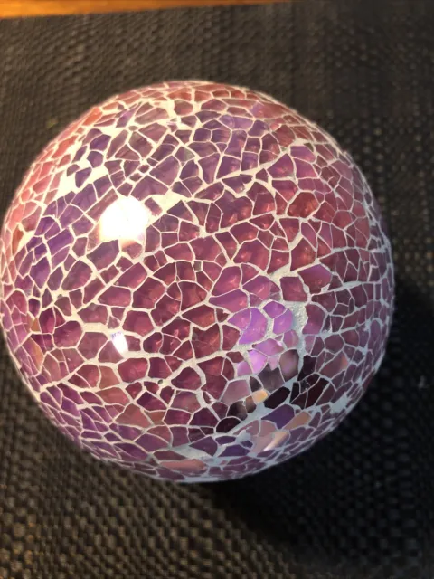 Hand blown Glass Friendship Ball Blush Pink Mosaic 184