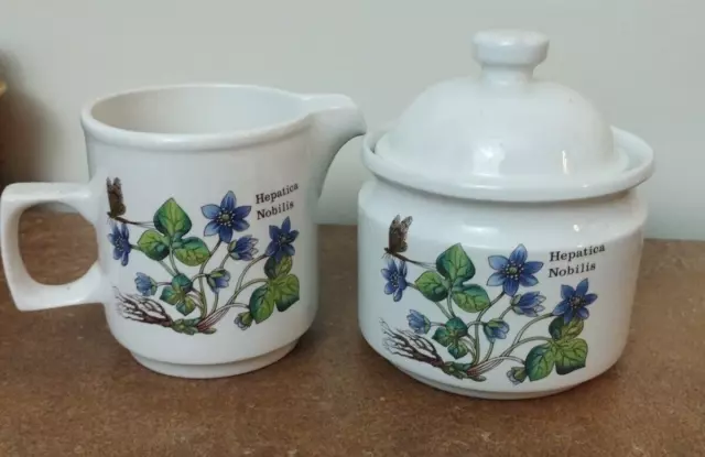 Vintage Doverstone 'Florabunda' Pattern, Milk Jug or Creamer & Sugar Bowl