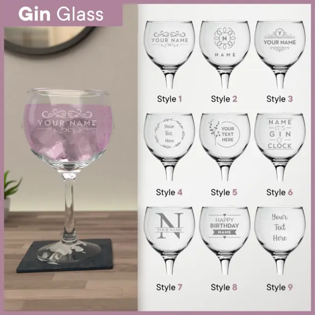 Personalised Glass Engraved Drinkware Gift Your Own Message Glassware Birthday