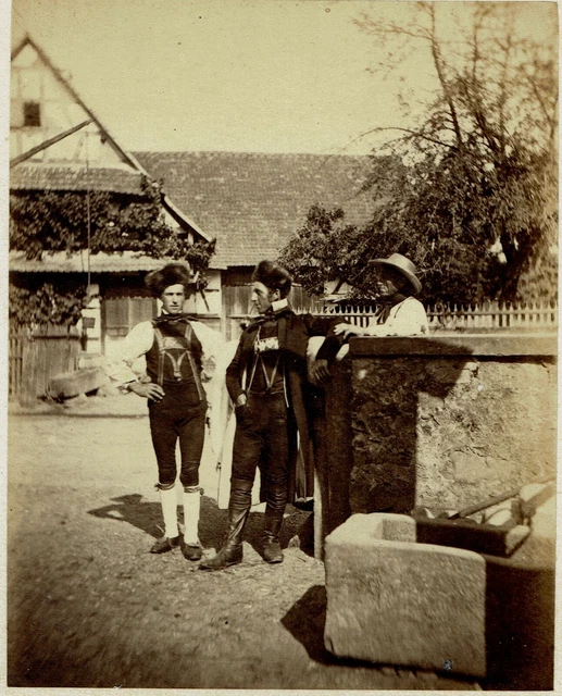 Photographie Ancienne (1866) - Costumes Et Folklore Alsacien - Lallemand & Hart - Tirage Original Albumine