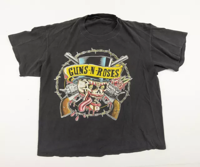 Vintage Guns n Roses Shirt Adult Large Black 90's Band Tee Rock Music 1990 VTG