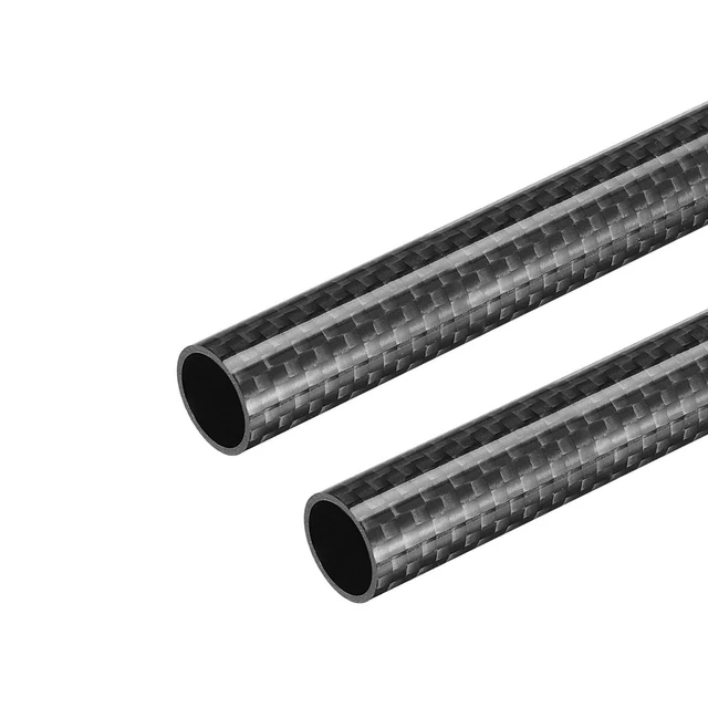 Carbono Fibra Redondo Tubo 14x12x500mm 3K Rollo Envuelto Brillante Superficie 2x