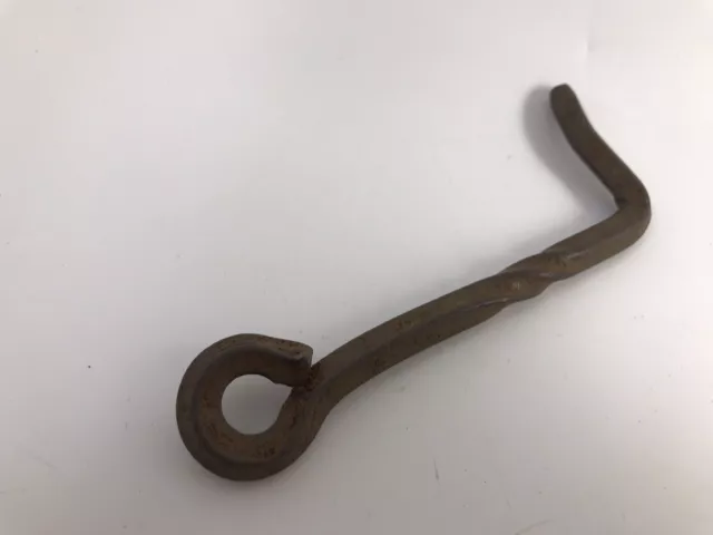 Antique/Vintage 4 Inch Hand Forged Twisted Gate, Door, Shed, Hook, Lock Or Latch