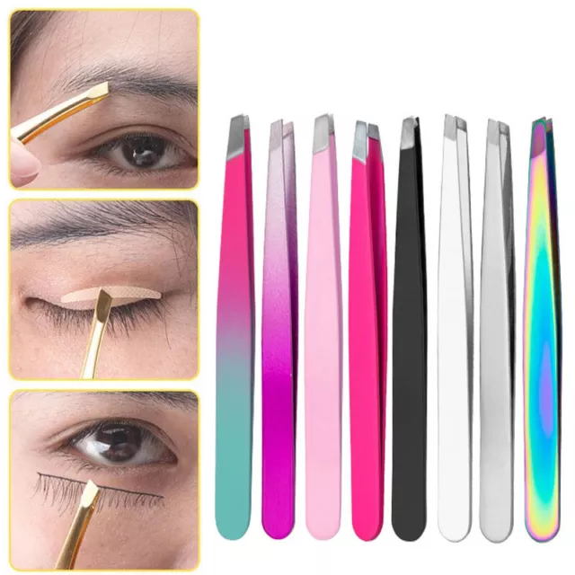 Pince A Epiler Sourcils Beauté Cheveux Extracteur Incliné Acier Inoxydable PRO《