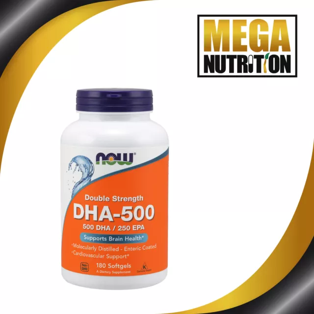 NOW Foods DHA 500/EPA 250 Doppia Resistenza 180 Softgel | Oli di Pesce Omega-3