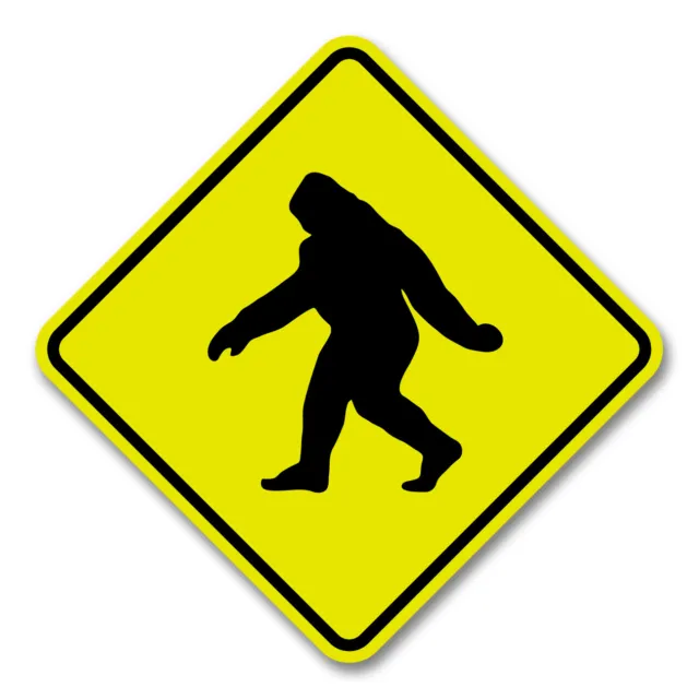 Bigfoot, Yeti, Sasquatch Crossing Yellow Aluminum Sign