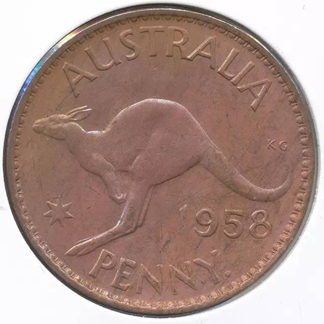 Australia 1958(p) One Penny 1d Elizabeth II - Choice Uncirculated