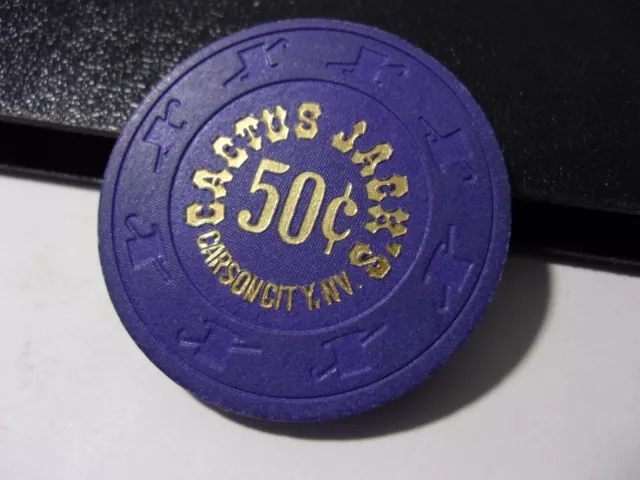 CACTUS JACK'S CASINO 50¢ hotel casino gaming poker chip - Carson City, NV