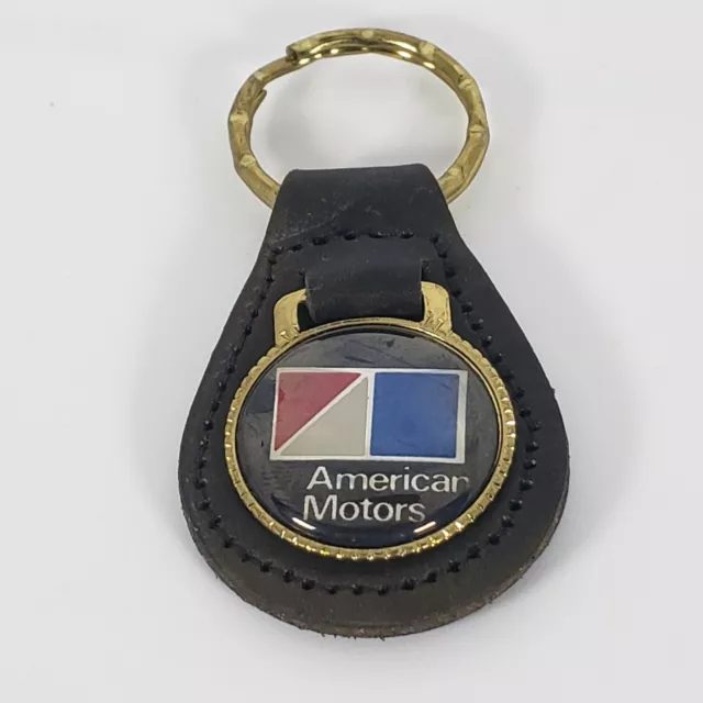 Vintage American Motors Leather Keychain NOS Key Ring Key Fob Key Chain