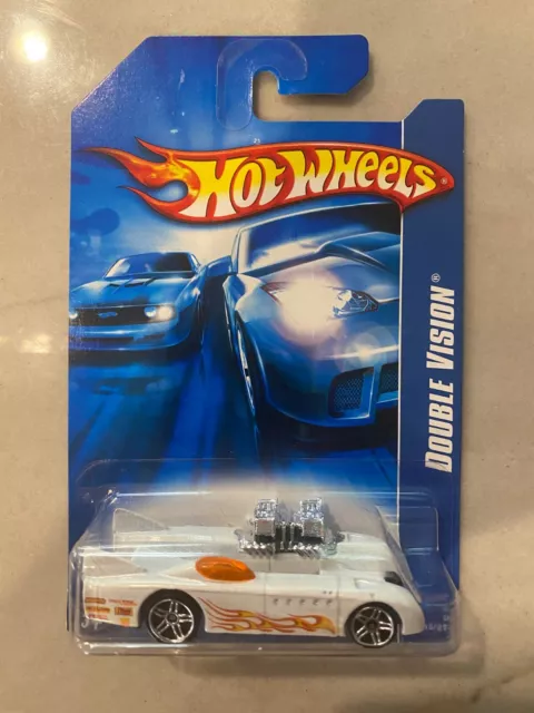 2006 Hot Wheels Collector #215 DOUBLE VISION White w/Chrome Pr5 Spoke wheels