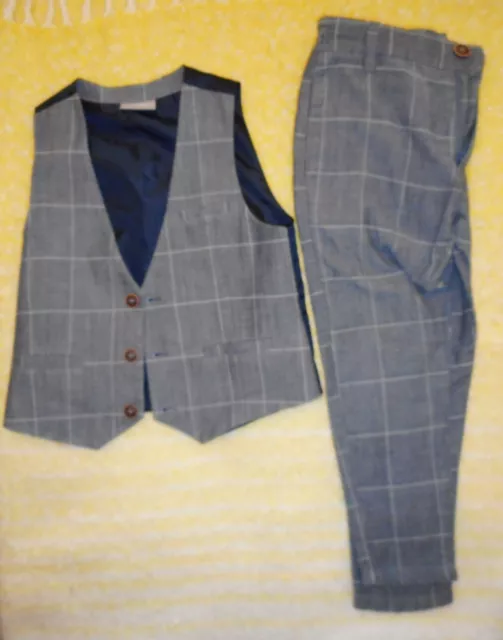 Boy's Check Waistcoat & Matching Trousers For Aged 4 104 Cm From Next