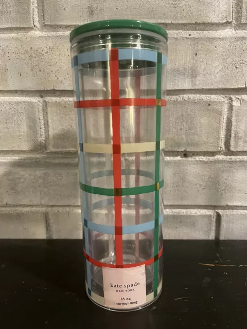 Kate Spade 16oz Holiday Plaid Thermal Mug