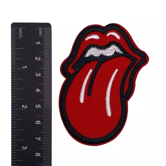 Rolling Stones Zunge Patch Aufnäher Bügelbild Flicken Applikation Jagger Rock 2