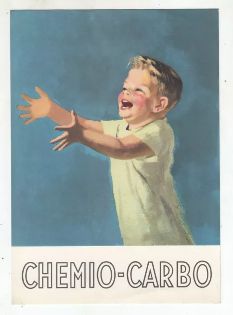 1953 Omikron CHEMO-CARBO Cardboard Advertising Pharmacy 16x22 PROMO S. Table