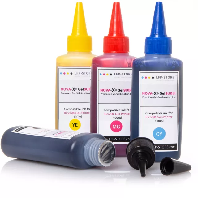 4x 100ml | NOVA-X® GelSUBLI | Gel-Sublimationstinte für Ricoh® Drucker