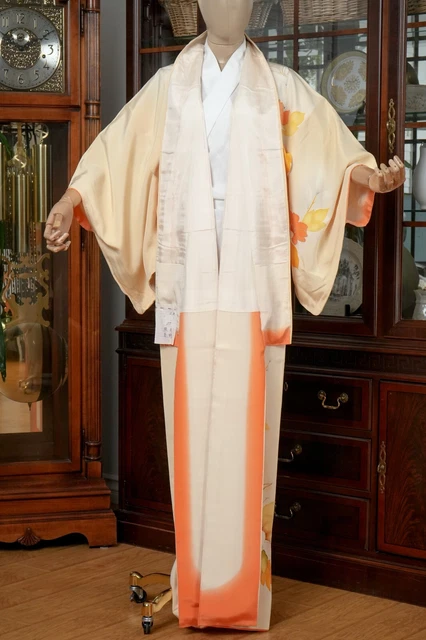 Dear Vanilla Japanese Silk Kimono Women's Robe Gown Authentic Japan Vintage Mint 5