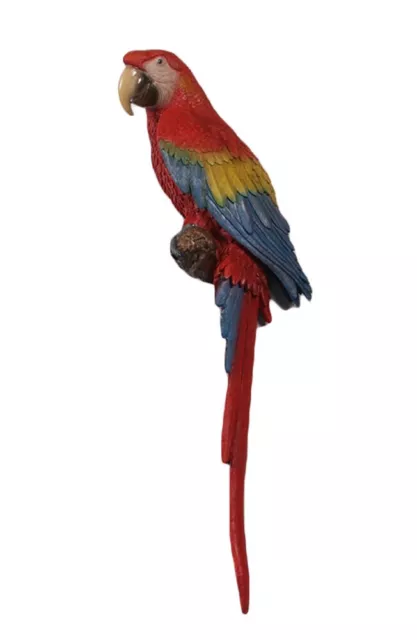 Scarlet Macaw Wall Sculpture Tropical Red Parrot Home Decor Accent