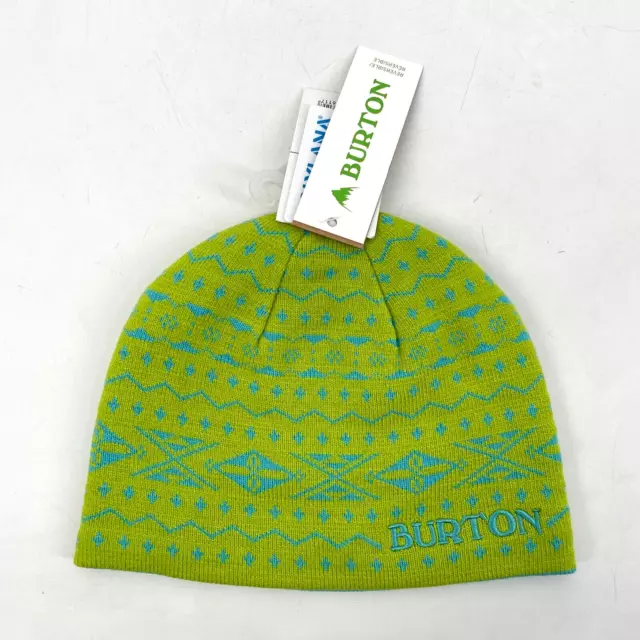 New kid Burton Signature Reversible Blue & Green Girls Belle Beanie aztec tensho