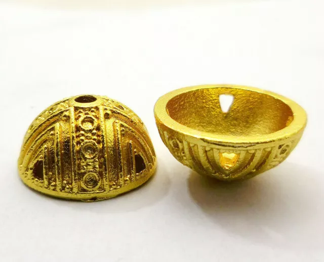 4 Pcs 17X8Mm Bali Bead Cap 18K Gold Plated 14Mm Inner Jewelry Making Cap 35  Toc